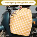 Electric car thickened knee pad apron in yellow plaid Oxford cloth with three-layer quilting