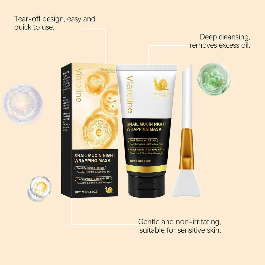 Turmeric sleep mask jar with hydrating brush for overnight facial treatment set