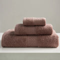 Pure cotton 3-piece towel set with square towel 33cm, hand towel 32x73cm, and bath towel 70x140cm in assorted colours