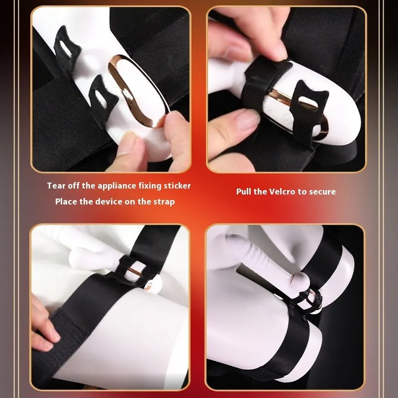 Black knitted belt adult toy strap harness for intimate personal use