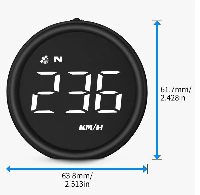Car HUD HD head-up display with 2.4 inch LED screen, black finish, compatible with GM vehicles