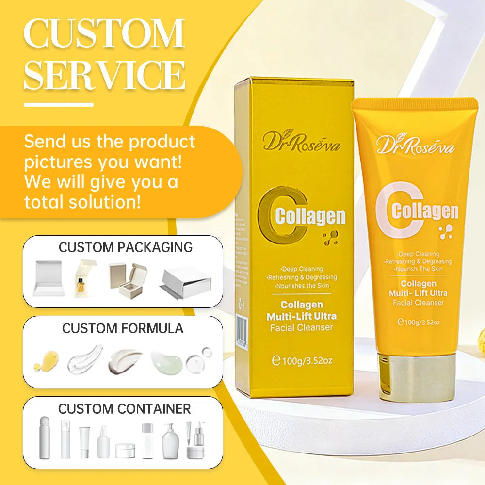 Dr Roseva Collagen Gently Deep Cleansing Cleanser Face Wash 110g tube hydrolyzed collagen
