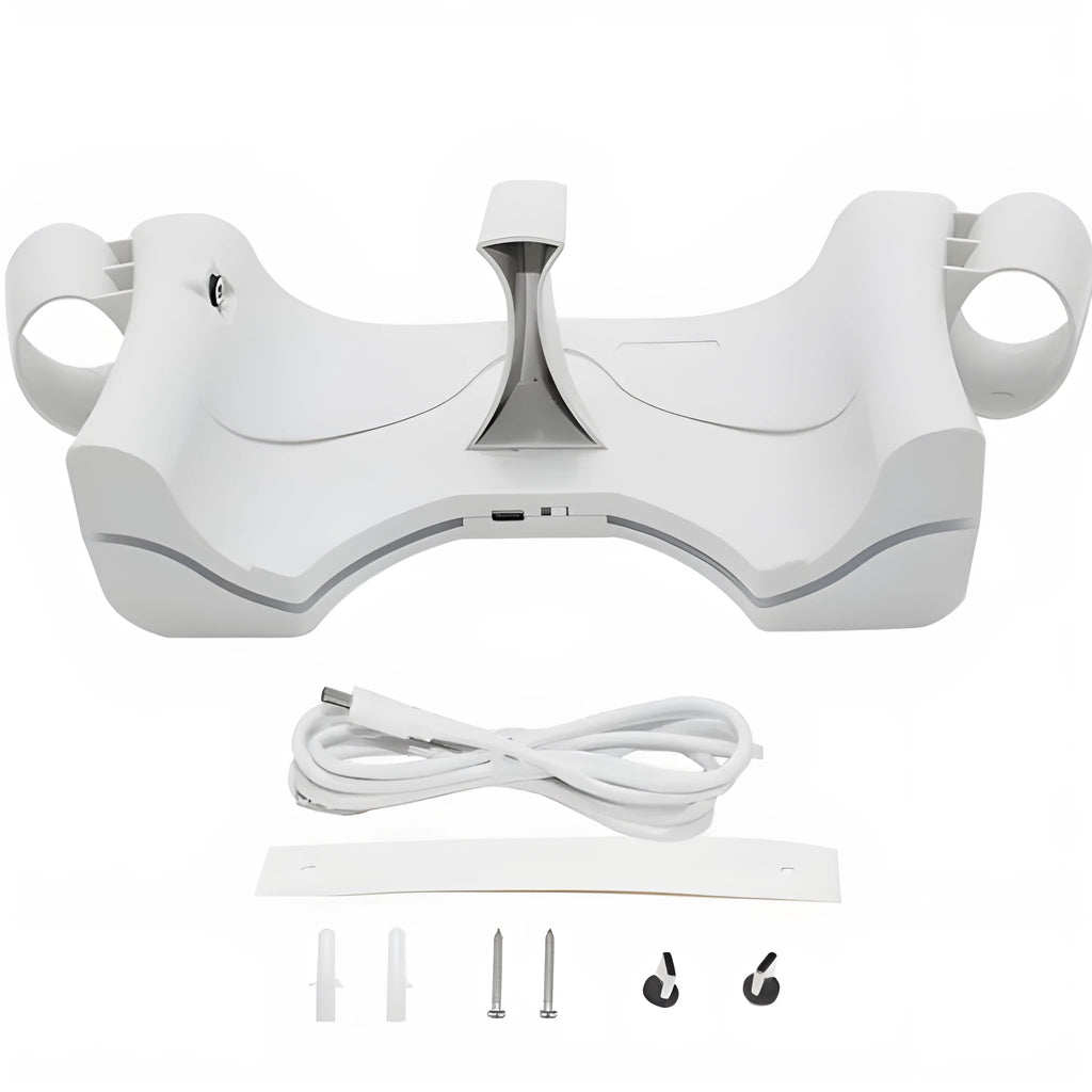 Milky white ABS wall-mounted charging set for Oculus Quest 2 handles with charger wire screw packing box
