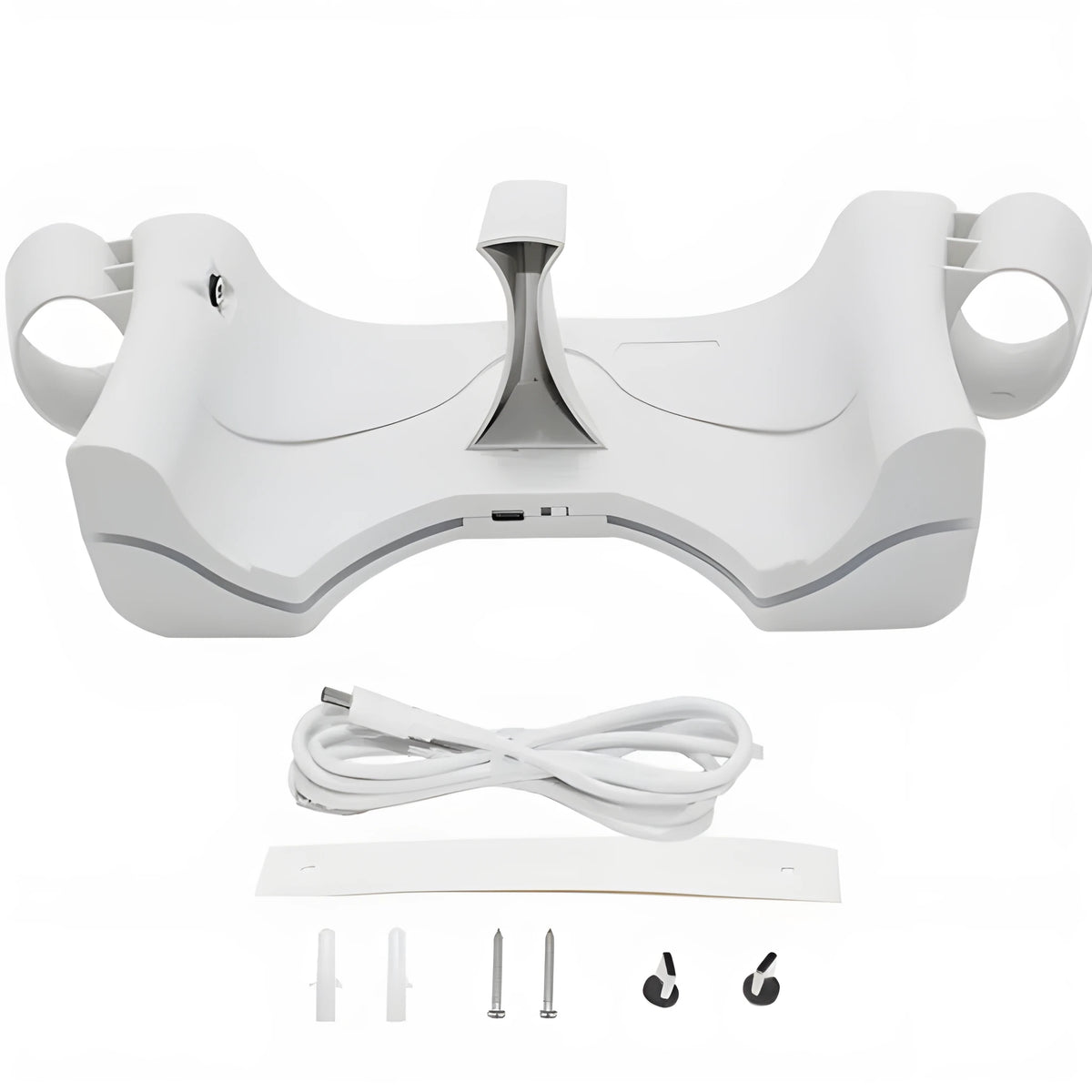 Milky white ABS wall-mounted charging set for Oculus Quest 2 handles with charger wire screw packing box
