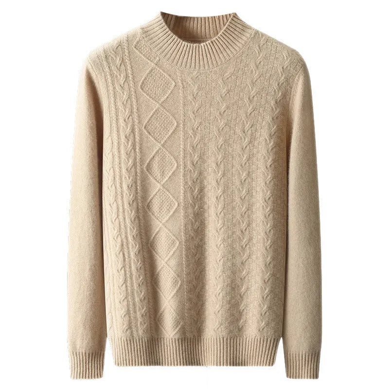 Loose wool pullover knitwear top in Brown Red, Mist Blue, Raw Velvet Beige and Raw Velvet Camel, long sleeve, sizes S-XXXL