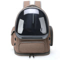 Portable transparent pet backpack for cats and small dogs up to 6.5kg in black, grey, green, or khaki
