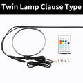 110cm RGB car ambience light strip with remote control for dashboard and footwell installation
