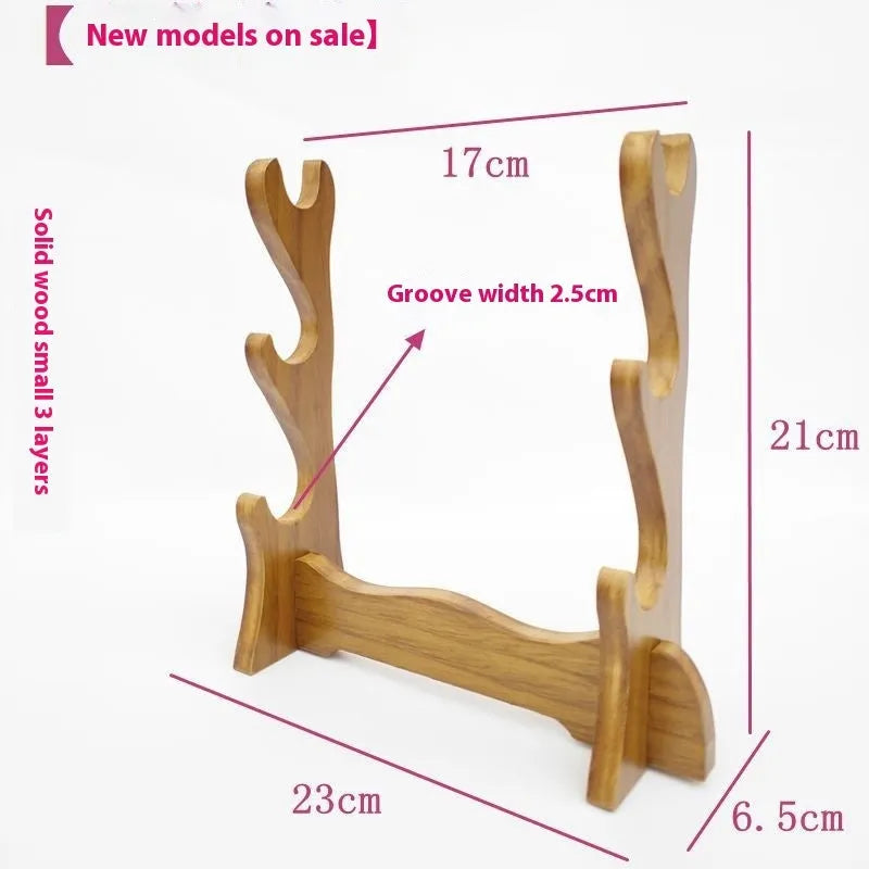 Handmade Chinese style wooden wall bracket with multiple display layers.