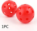 Multi-colour 42mm diameter golf practice balls with 26-hole design in a net pocket
