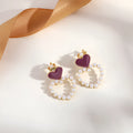 Geometric tassel clip-on earrings in brass and stainless steel, colour G0053, for women