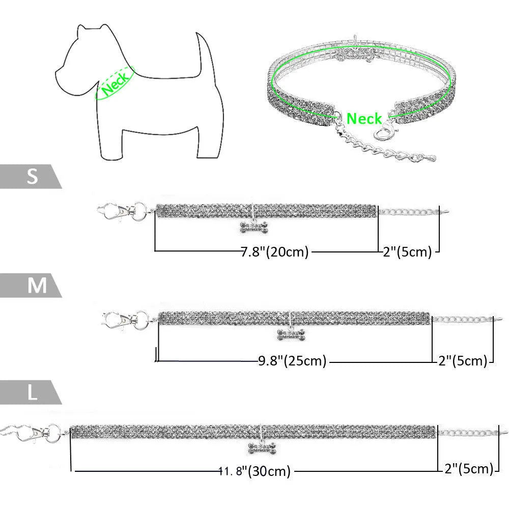 New Pet Collar Diamond Mixed Color Elastic Dogs And Cats Necklace Ornament in multiple colours on white background