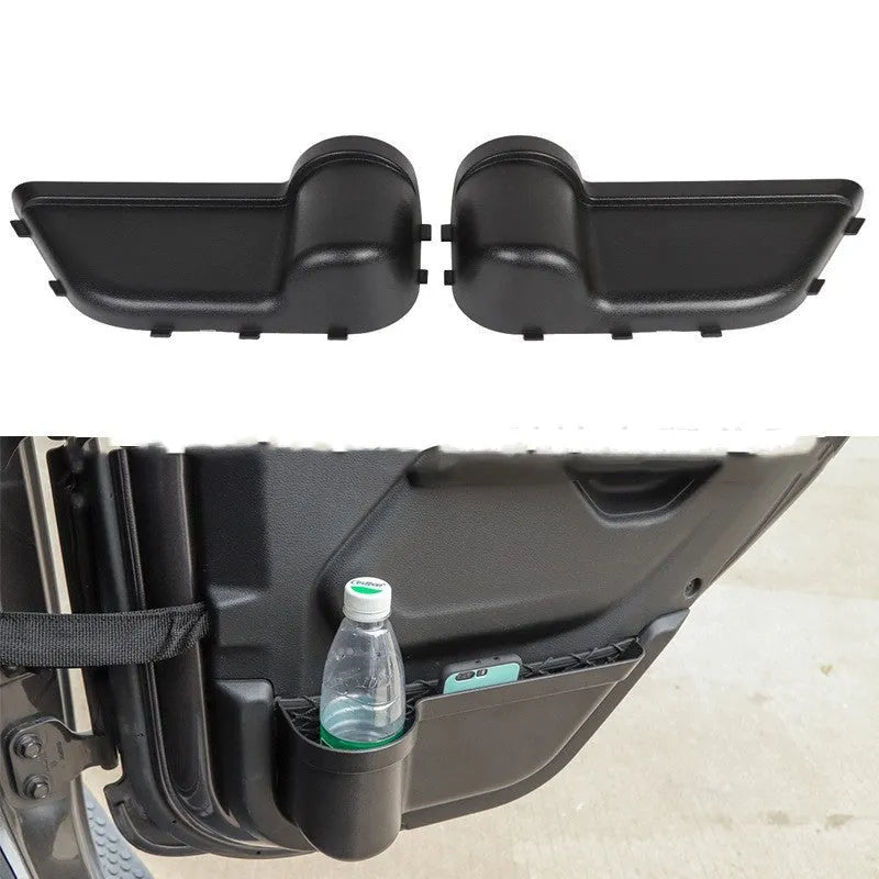 Black ABS plastic door storage organiser for Jeep Wrangler JK and JL models