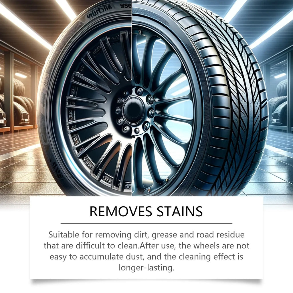 120ml car wheel cleaner bottle with sponge and square towel for rust and stain removal on wheels