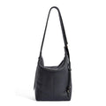 Women's soft genuine leather large bucket bag in elephant grey colour showing bucket silhouette and shoulder strap