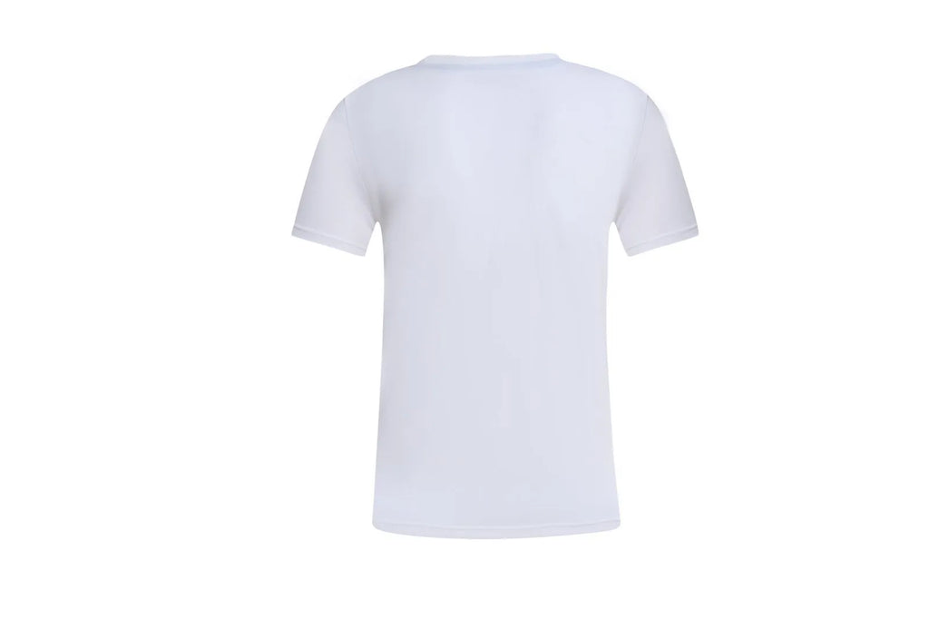 White cotton denim overalls with round neck and short sleeves, loose fit pullover style