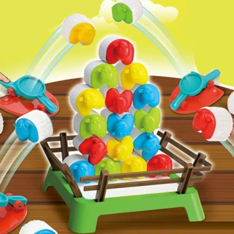 Children's plastic Bouncing Sheep Game ejection balance toy in colour box