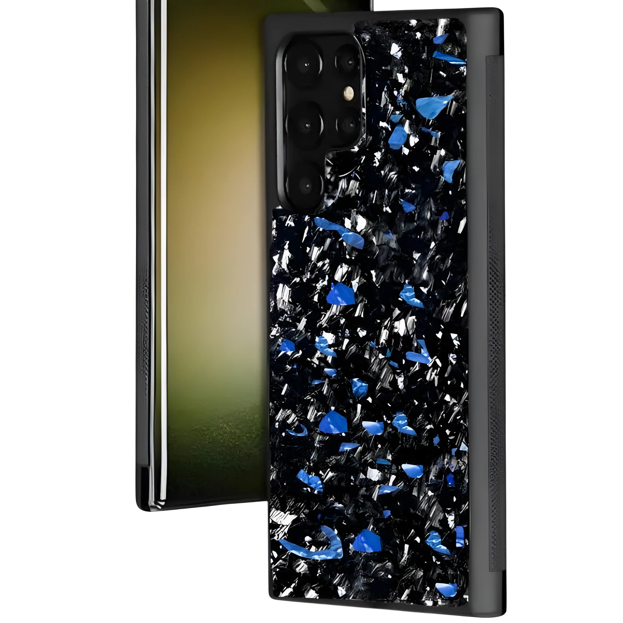 Samsung Galaxy smartphone case with forged carbon fibre pattern for S20 S21 S23 FE models
