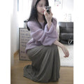 Purple sleeveless women's blouse with round neck, shoulder straps, and hollow-out ice silk fabric.