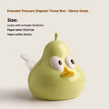 White porcelain ceramic tissue box with cute pear design in green colour option