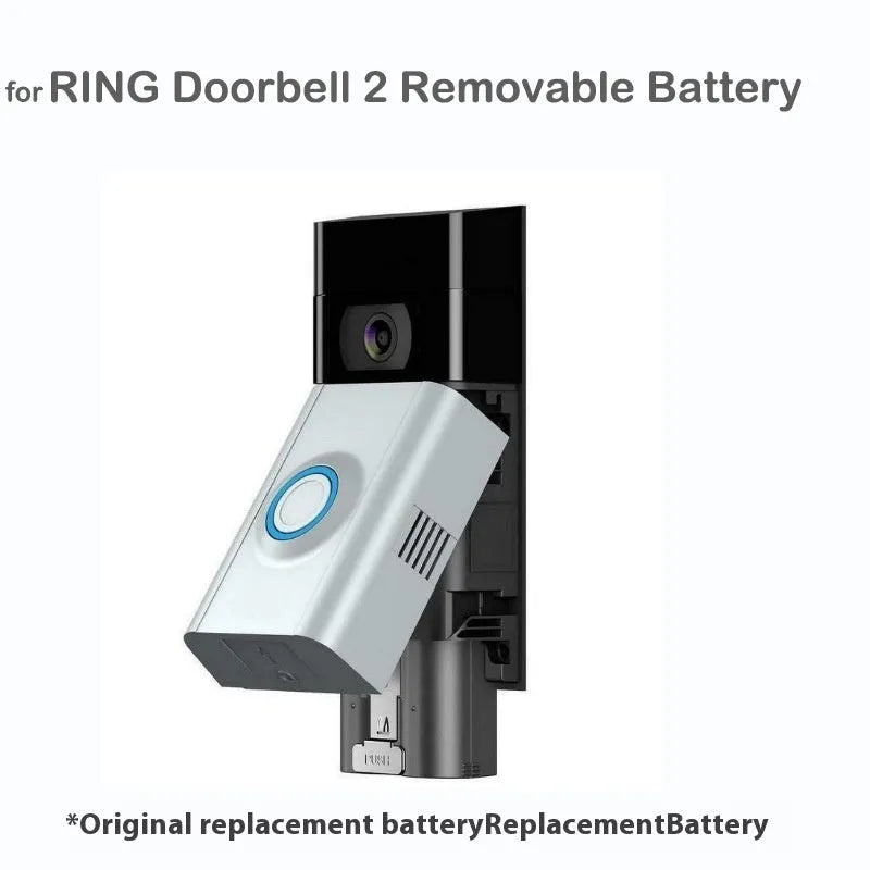 Black RV4 replacement battery for Ring Battery V4 doorbell, 6040mAh, 70x45.1x25mm, with Type-C cable