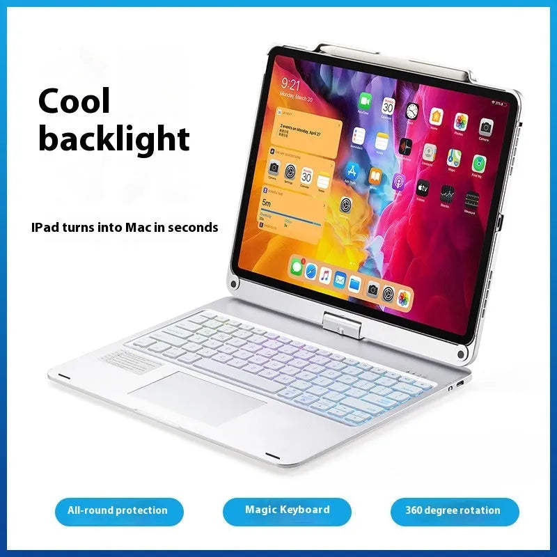 Miaocontrol Bluetooth keyboard with 360-degree rotating hinge for iPad Pro and iPad Air tablets