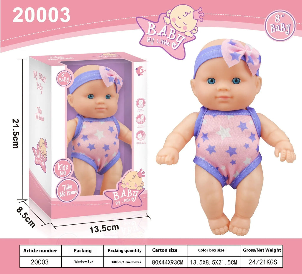 Vinyl baby figurine doll with movable limbs showing detailed facial features