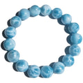 Blue unisex Bodhi bracelet with natural crystal sea-pattern stones and pearls in Maillard style.