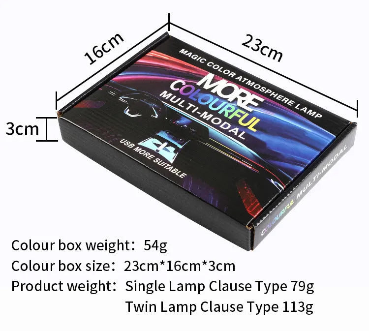 110cm RGB car ambience light strip with remote control for dashboard and footwell installation