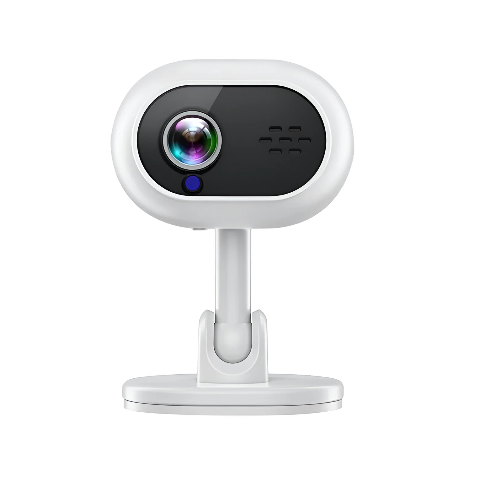 White 1080P HD mini WiFi IP camera with night vision for home monitoring