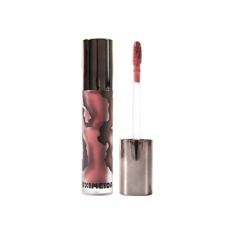 Lava Secret Matte Lip Mud Lipstick in five colour options including orange brown coffee and smoked purple.