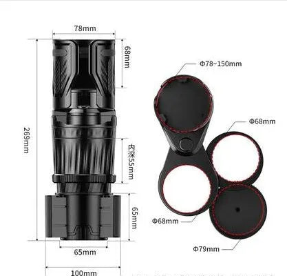 Carbon fibre black car cup holder with retractable base adjusting between 6.5 and 10 centimetres
