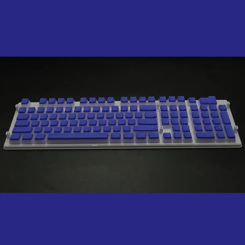 108 key double skin pudding cream PBT translucent mechanical keyboard keycap set showing RGB backlight enhancement