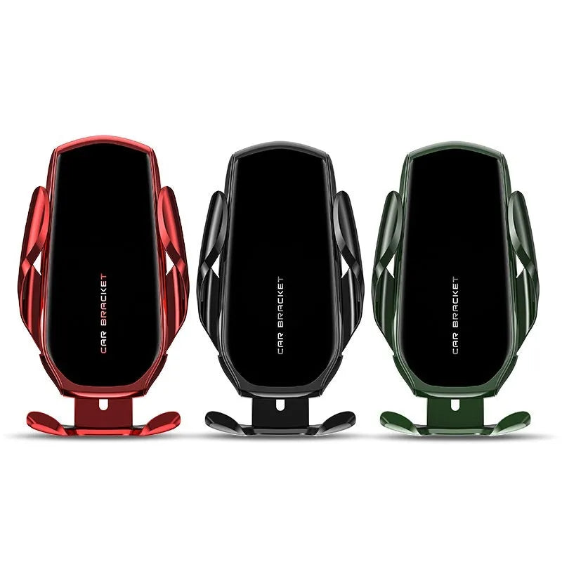 Car interior air outlet navigation support dashboard phone holder with wireless charging, black colour