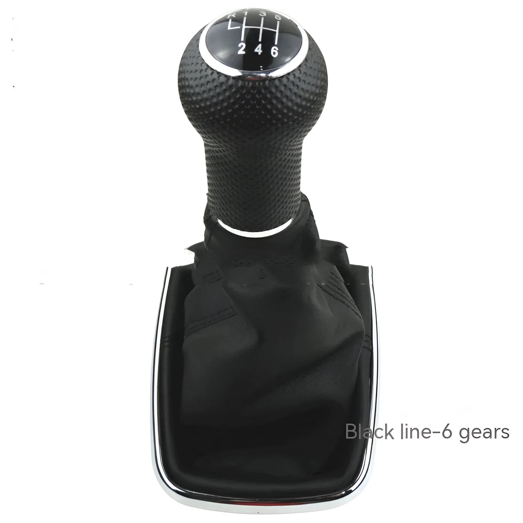 Silver and black ABS plastic 6-speed manual gear shift knob for Volkswagen Mk4.