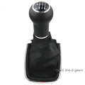 Silver and black ABS plastic 6-speed manual gear shift knob for Volkswagen Mk4.