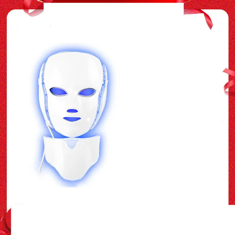 White plastic Anti Acne Led Mask Spectrometer with infrared and colour light functions for home skin care