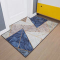Custom polyester fibre entrance floor mat with geometric pattern in wave colour, non-slip backing, 500mm×800mm