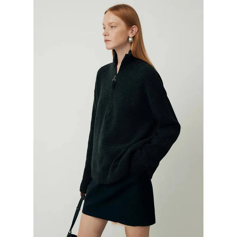 Wool loose lapel bandage dress in black or grey for autumn winter wear