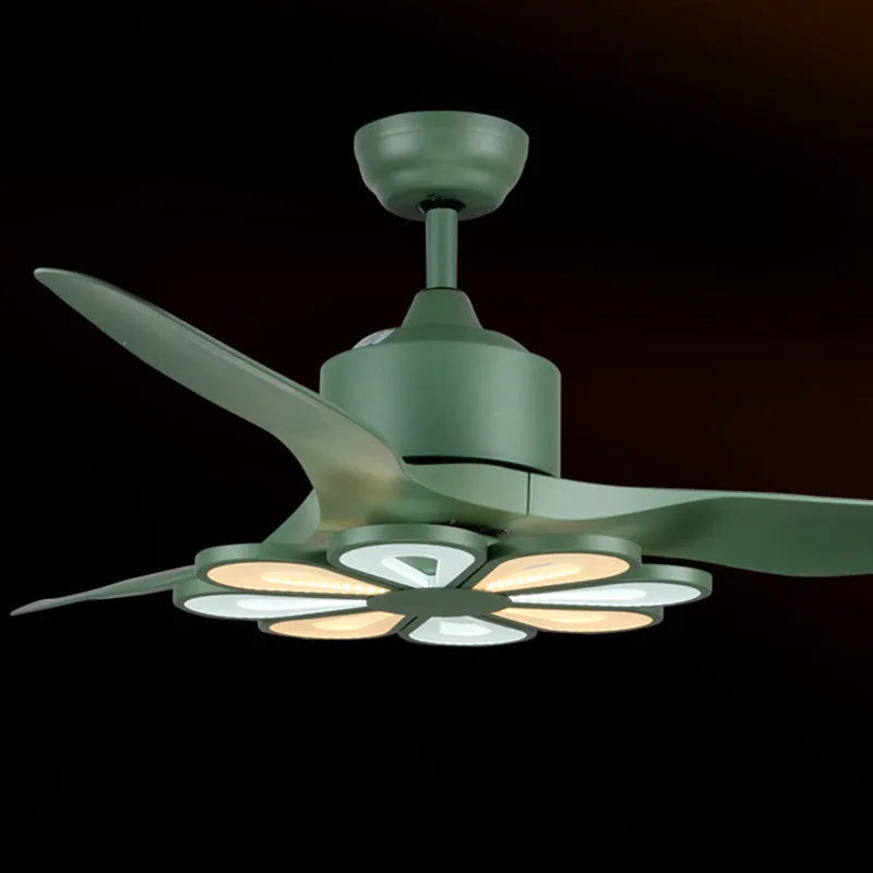52 inch frequency conversion ceiling fan light with three ABS blades and LED in modern style