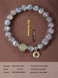 Birth Buddha Beads moonstone bracelet with Thousand-Hand Guanyin Mouse charm and electroplated finish