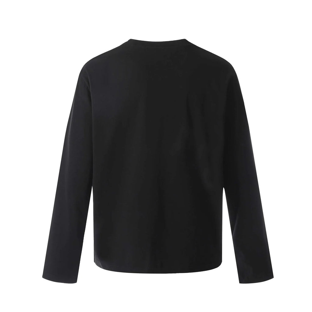 Men's cotton pullover sweatshirt with long sleeves in loose retro design showing black and floral grey colour options