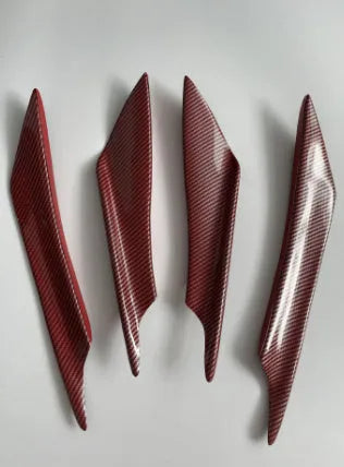 Set of four carbon fibre look bumper air knife blades for automotive modification in various colour options