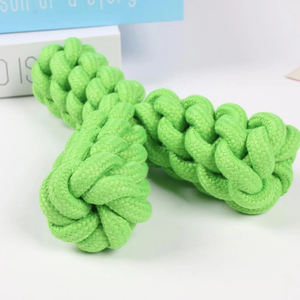 Y-shaped blue cotton rope dog chew toy for large dogs measuring 18cm length
