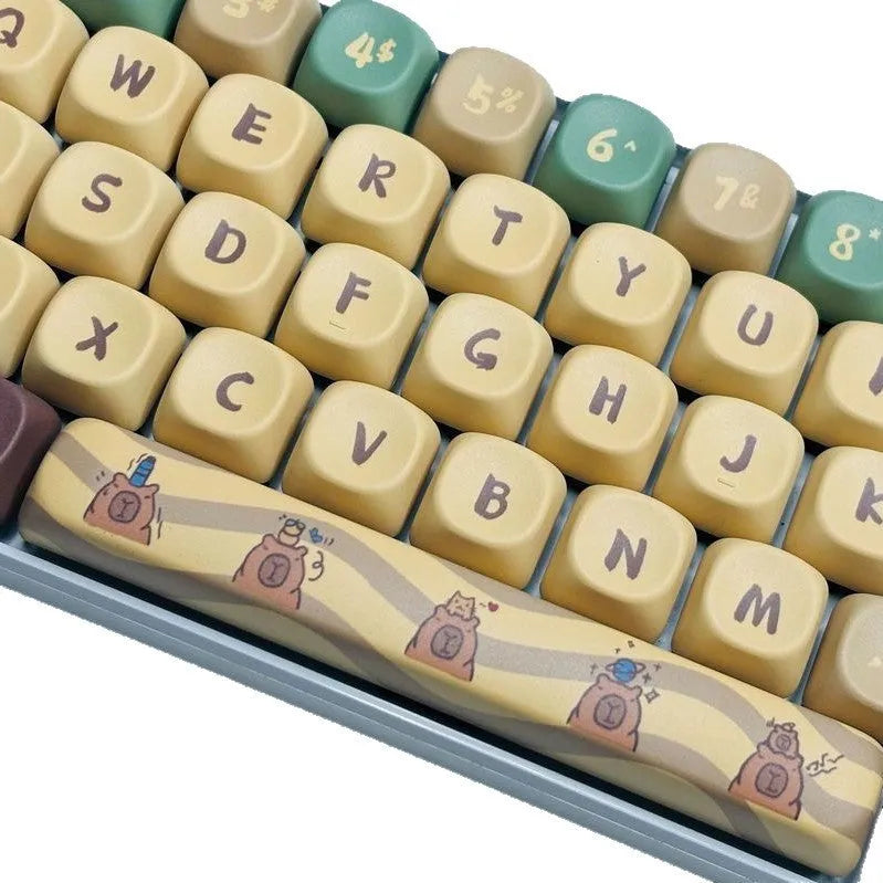 Capabala PBT MOA profile mechanical keyboard keycap set with 130 keys laid out.