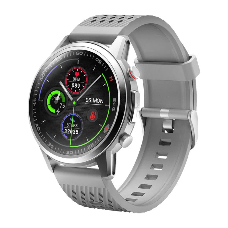 F800 black and silver grey ECG blood pressure sports smart watch on wrist