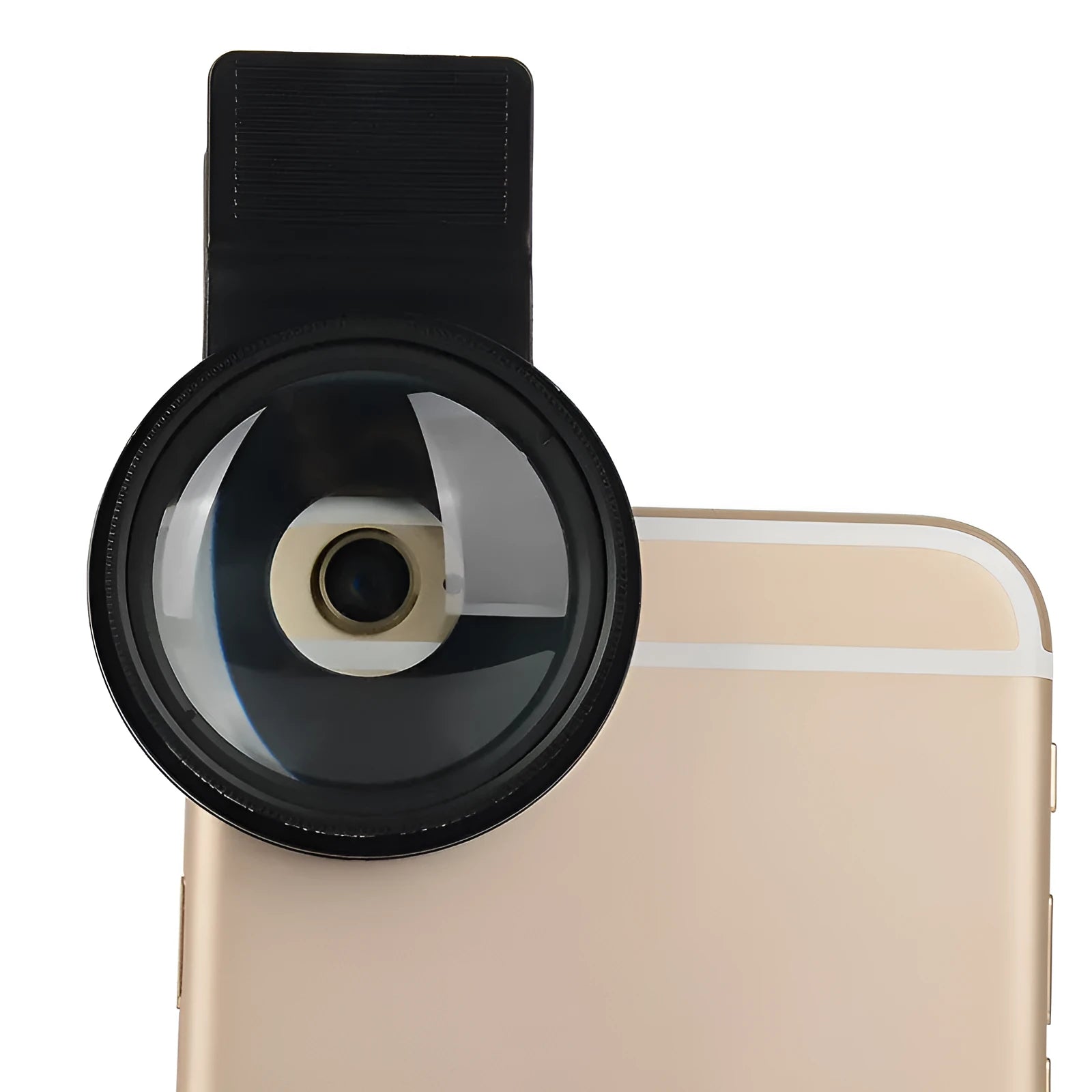 Smartphone macro close-up lens with 37mm diameter aluminum alloy frame and clip attachment