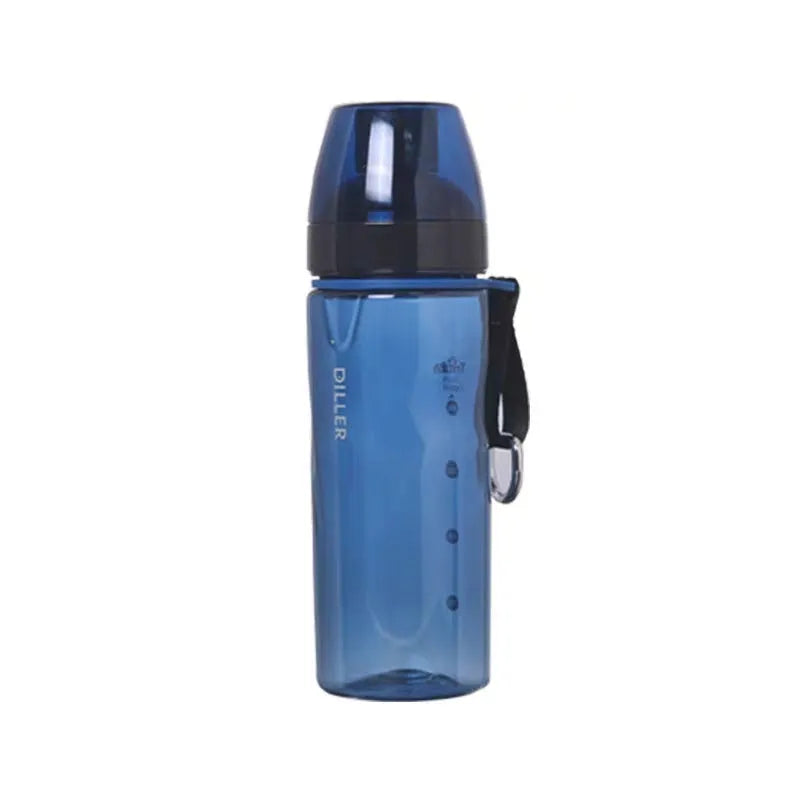 Chinese style outdoor sports water cup with tea compartment in blue, red, black and grey colours