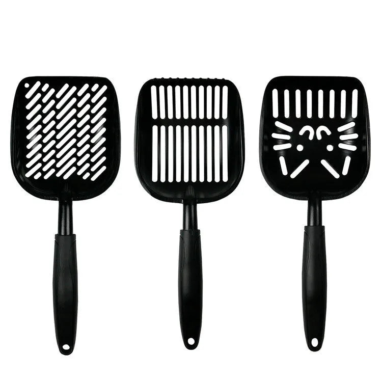 Pet large alloy cat litter scoop with plastic handle for cleaning cat litter tray