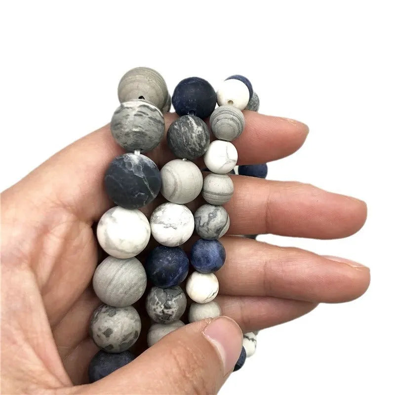 Men's handmade planet stone starry bracelet with U-shaped beads in natural style