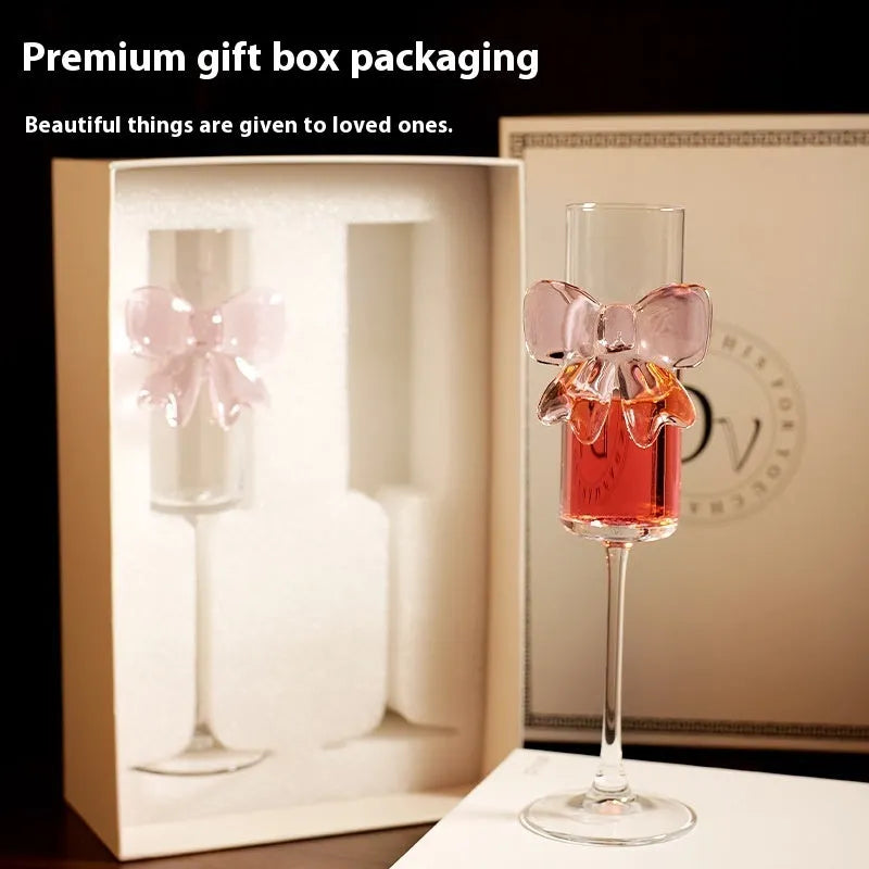 Crystal glass wine glass light luxury pressing single layer champagne big belly red wine mojito gift for ladies